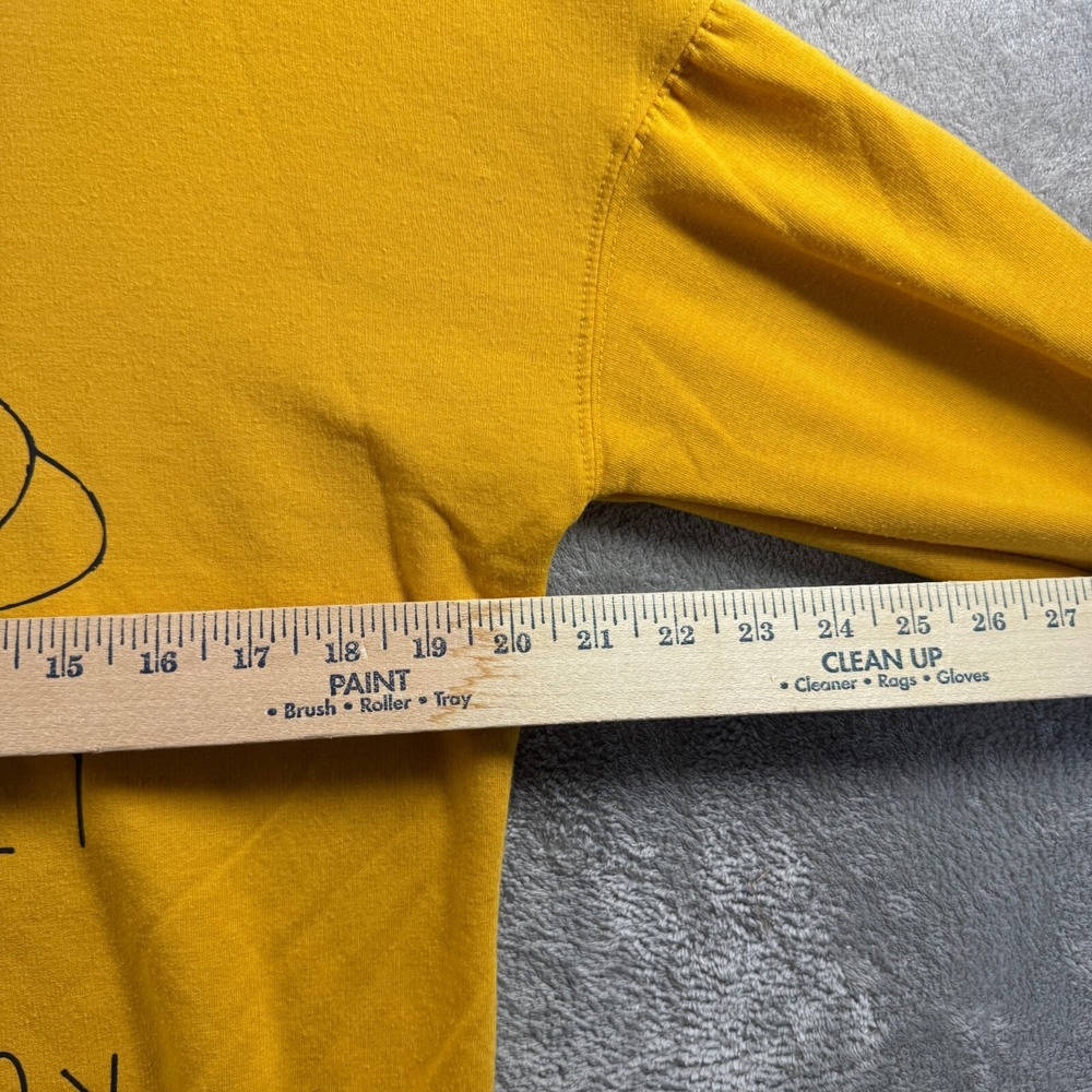 Disney Winnie The Pooh Sweatshirt Womens Medium Yellow Crew Neck Pullover - Picture 4 of 10